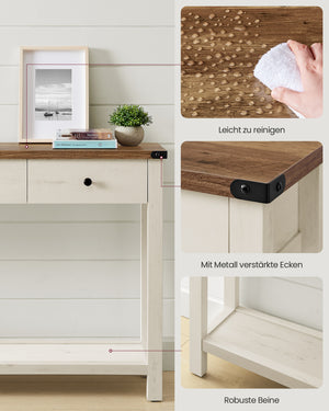 Elin konsolbord - Brun/rustik hvid