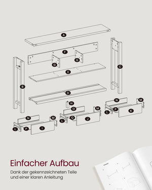 Elin konsolbord - Brun/rustik hvid