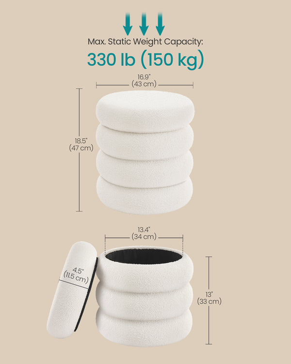 Thea puf med opbevaring | 30 L - Hvid