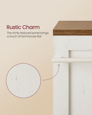 Elin rullevogn - Rustik hvid/brun