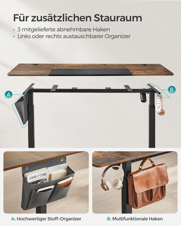 Iris skrivebord - Rustik brun/sort