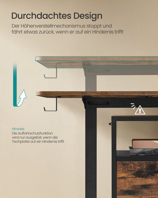 Mira skrivebord - Rustik brun/sort