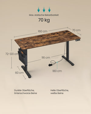 Sanna skrivebord - Rustik brun/sort