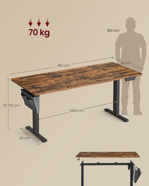 Juna skrivebord - Rustik brun