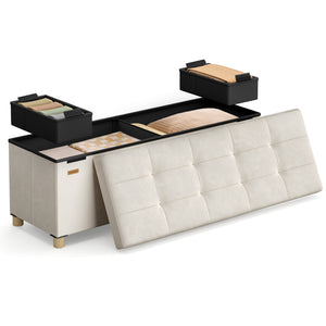 Alexandra puf med opbevaring | 112 L - Beige