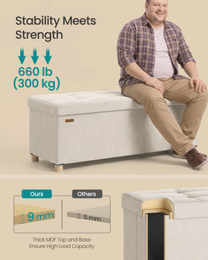 Alexandra puf med opbevaring | 112 L - Beige