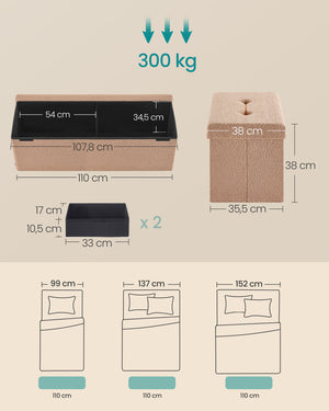 Ellie opbevaringsbænk - Beige