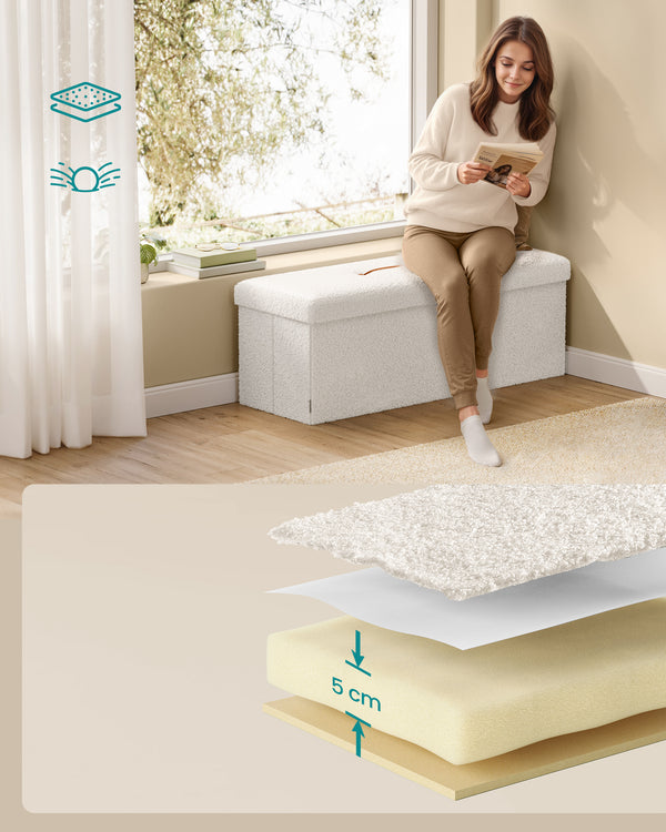 Ellie opbevaringsbænk - Hvid