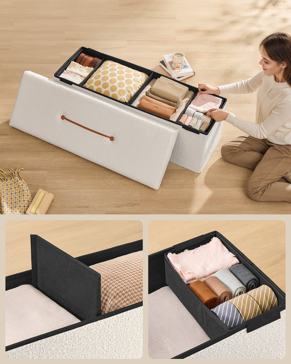 Ellie opbevaringsbænk - Hvid