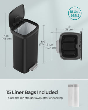 Rio skraldespand | 68 L - Sort