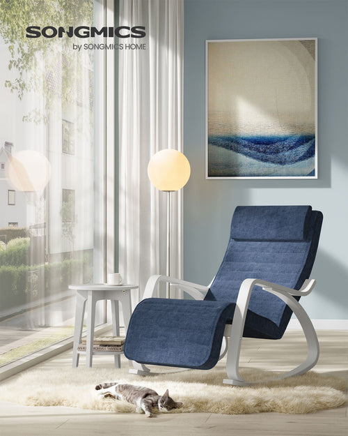 Vivienne gyngestol - Blå/hvidt stel