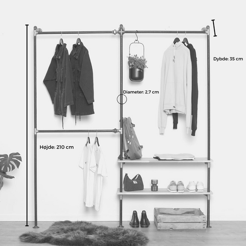 David tøjstativ i sølv RAW58