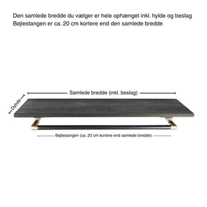 Bøjlestang SARA sølv med messing og hylde