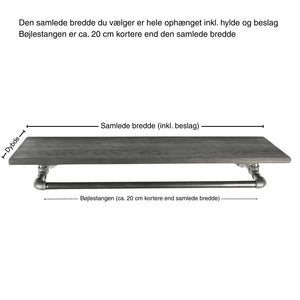 Bøjlestang SARA sølv med hylde