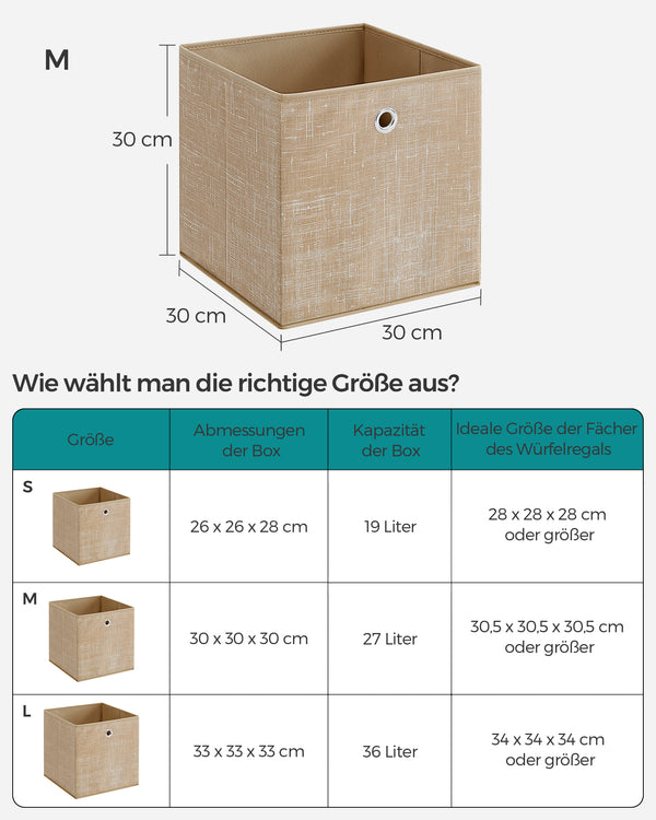 Elin opbevaringskasser | 6 stk. - Beige