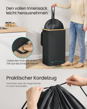 Thea skraldespand | 100 L - Sort/beige