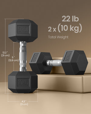 Thea håndvægte | 2 x 10 kg - Sort