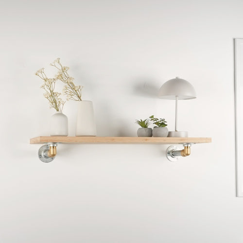 Hyldeknægt ELLA sølv med messing - Til hylde