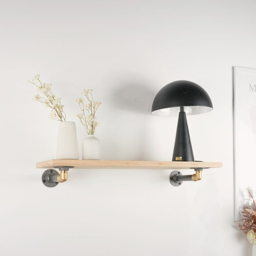 Hylde ELLA sort med messing (30 cm dybde)