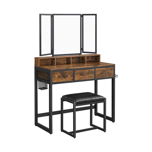 Patricia sminkebord - Rustik brun