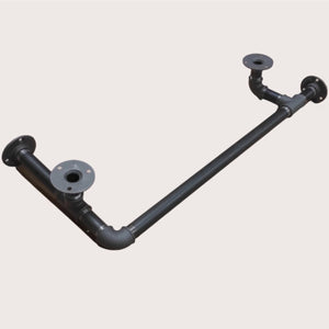 Bøjlestang LIAM sort med messing og hylde