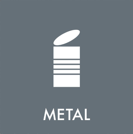 Metal - Klistermærke til affaldssortering