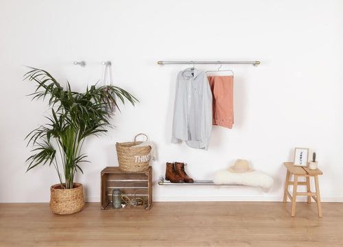 Bøjlestang SARA sølv med messing - bestil på specialmål RAW58 Bøjlestænger - på specialmål RAW58 - bestil på specialmål