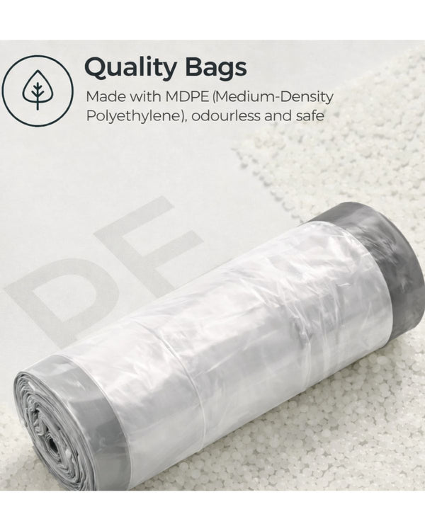 Skraldeposer med snøreluk - 15-20 L - gennemsigtige - 40 poser