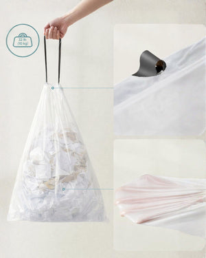 Skraldeposer med snøreluk - 15-20 L - gennemsigtige - 40 poser