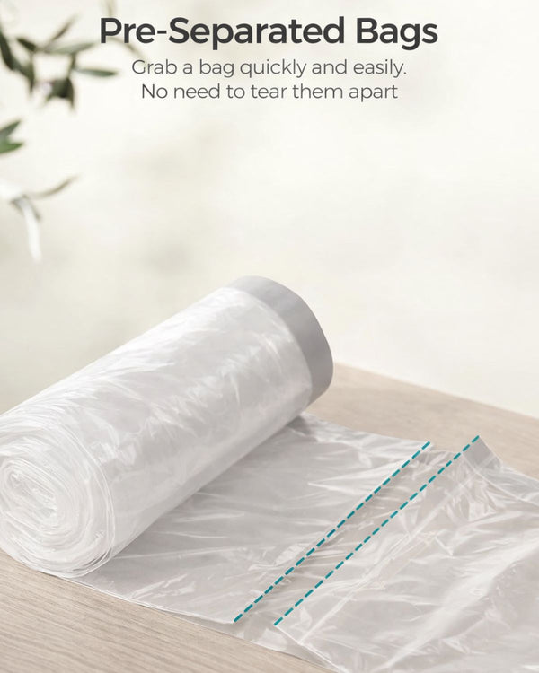 Skraldeposer med snøreluk - 15-20 L - gennemsigtige - 40 poser