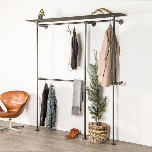 Tøjstativ KENNEDY sort med hylde RAW58 Tøjstativer RAW58