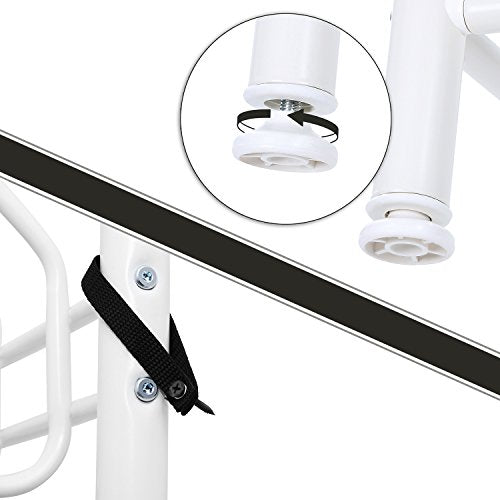 Height 187 cm metal Hall Tree Entryway Organizer Multifunctional Clothes Coat Stand Shoes Rack Hat Umbrella Bag Stand Cream HSR04W Tøjstativ Vasagle