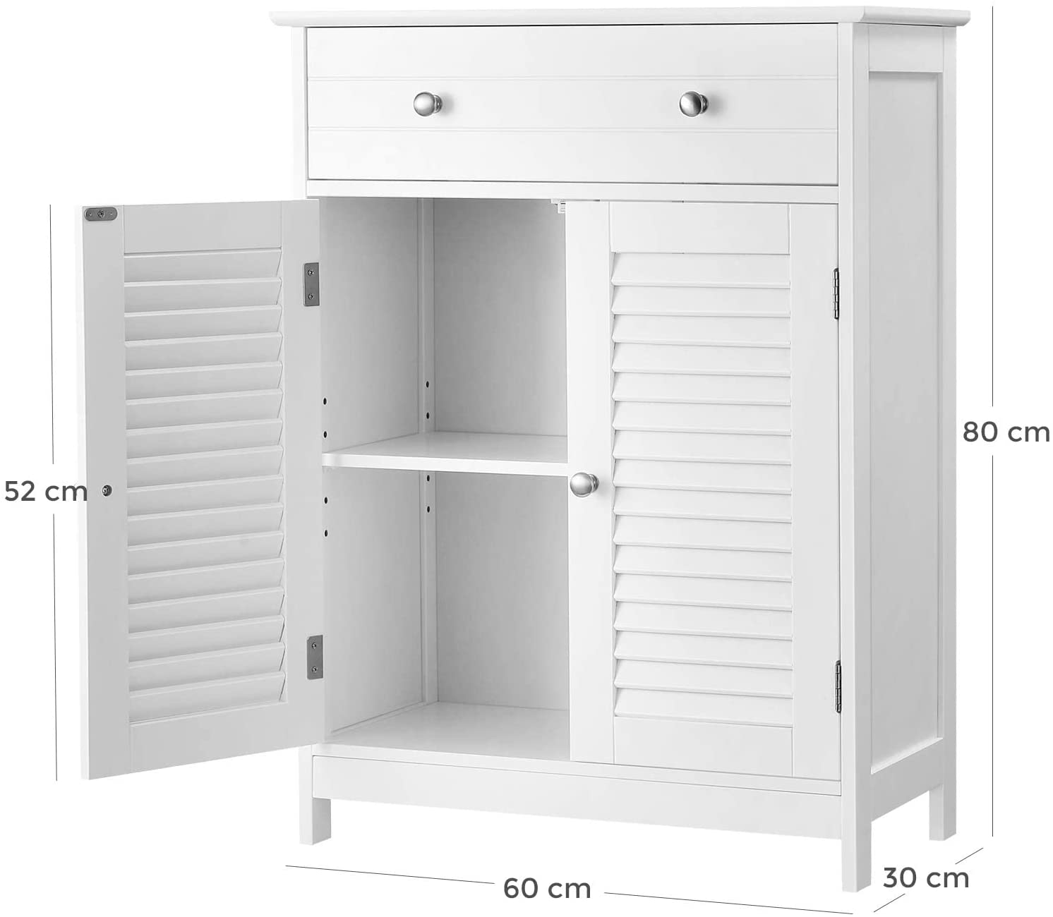 BBC51WT Bathroom Cabinet 60 x 30 x 80 cm RAW58.dk