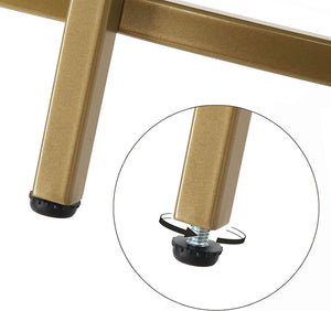 Round Side Table, Tempered Glass End Table With Golden metal Frame, Small Coffee Table, Bedside Table, Living Room, Balcony, Robust and Stable, Decorative, Gold LGT20G RAW58.dk 