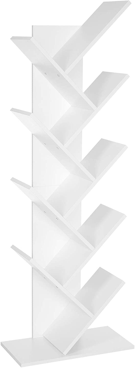 8-Tier Bookcase Shaped Bookcase Tree Wooden Bookcase for Living Room, Office, White LBC11WTV1 RAW58.dk 