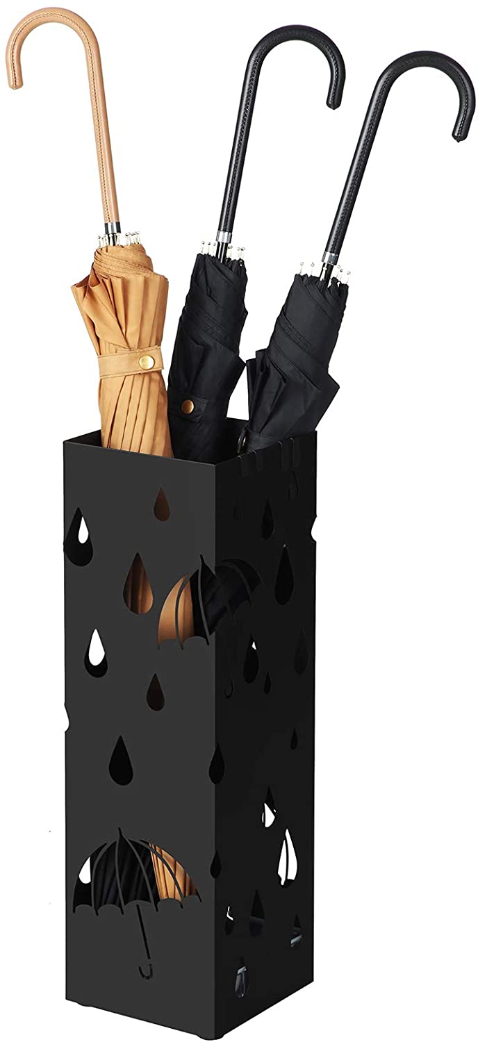 Paraplyholder, sort, firkantet jernramme Paraplyholder Vasagle 