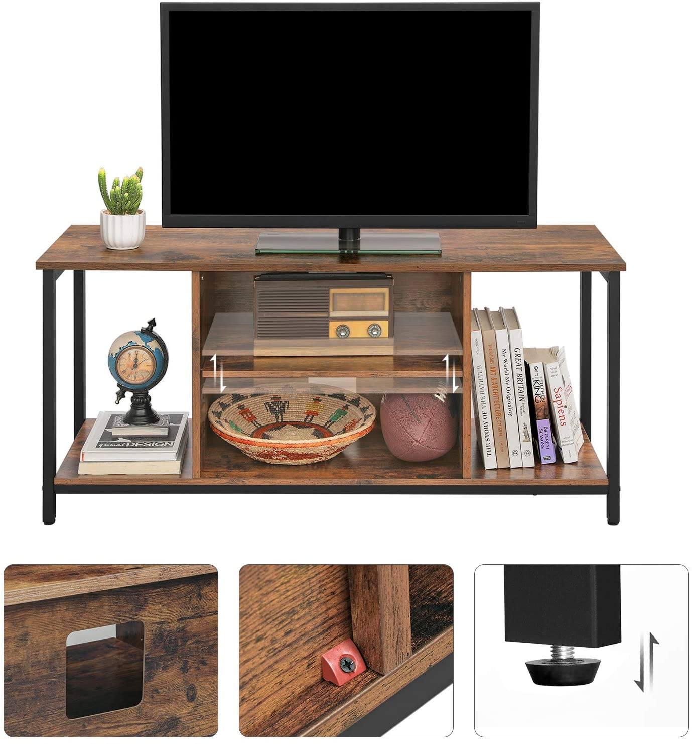 TV Stand, Cabinet with Open Storage, TV Console Unit with Shelving, for Living Room, Entertainment Room, Rustic Brown LTV39BX RAW58.dk 