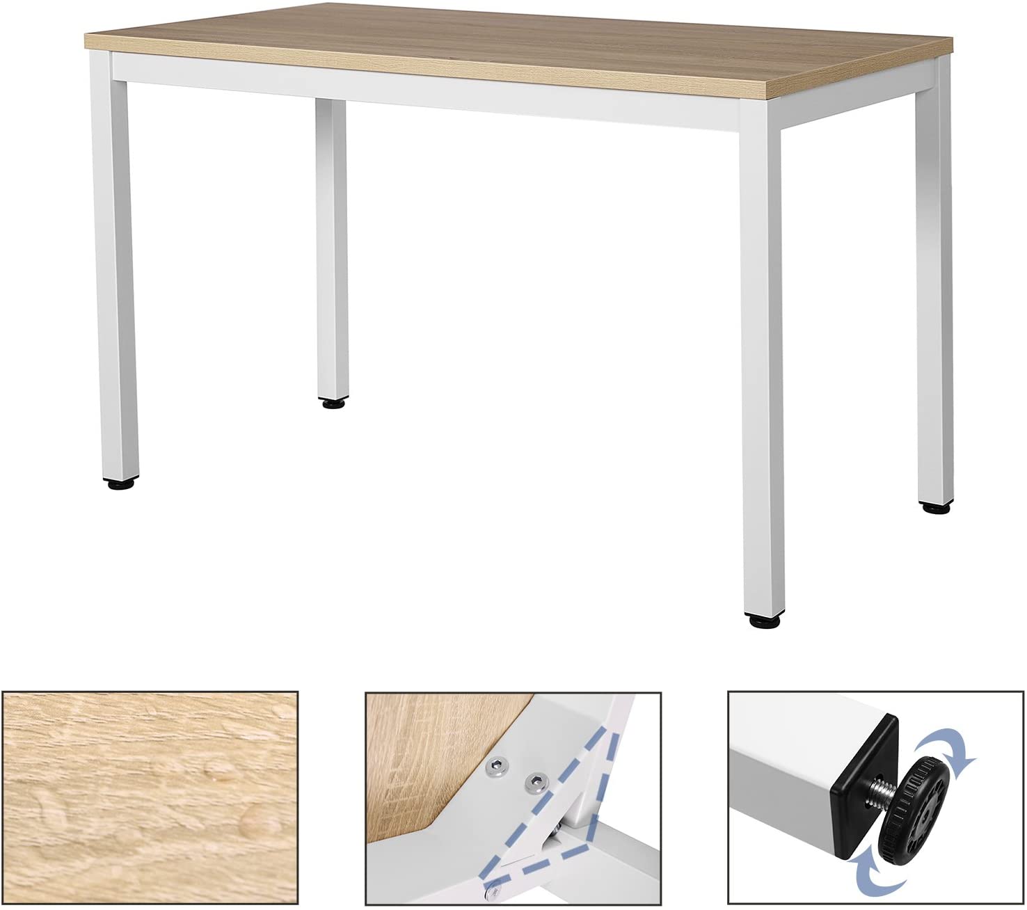Skriveborde, studiebord, stabilt skrivebord, stort spilbord, 120 x 60 x 76 cm Skriveborde Vasagle 