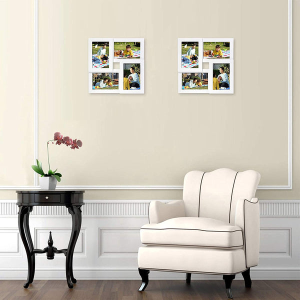 Fotoramme til 4 billeder, hvid Fotorammer Vasagle 