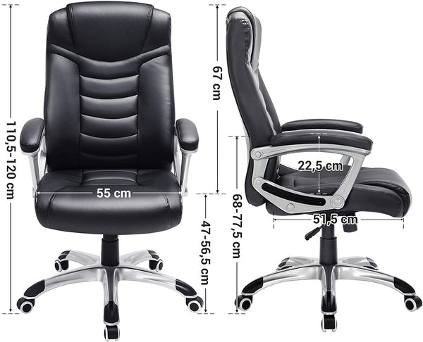 Executive Office Chair, Durable and Stable, Height Adjustable, Ergonomic, Black, OBG21B RAW58.dk 