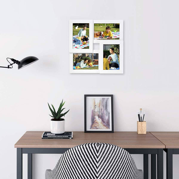 Fotoramme til 4 billeder, hvid Fotorammer Vasagle 