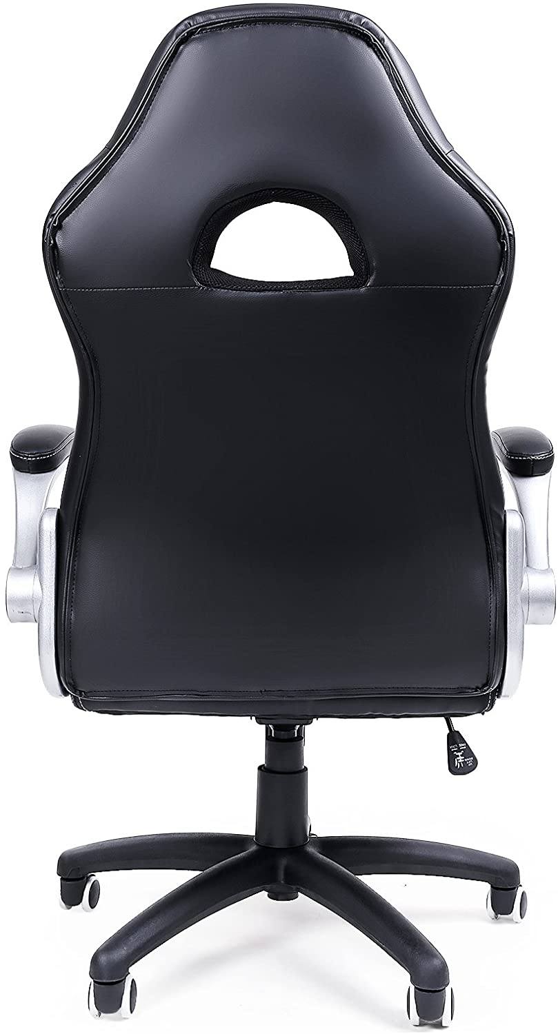Gaming stol, Kontorstol med nakkestøtte og lændestøtte, sort og grå Gaming stol Vasagle 
