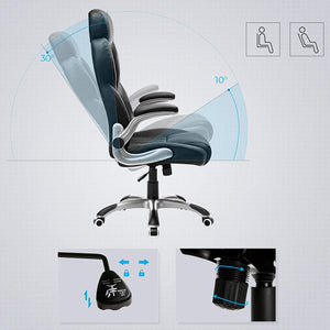 office chair, ergonomic swivel chair, with folding armrests, nylon star base, carrying capacity 150 kg, black OBG65BK RAW58.dk 