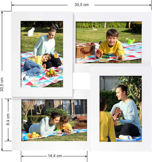 Fotoramme til 4 billeder, hvid Fotorammer Vasagle 