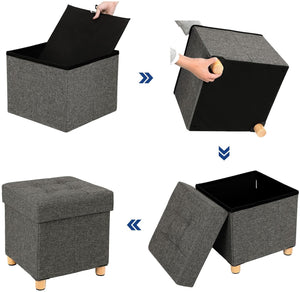 Bænk med opbevaring, mørk grå bænk Vasagle 