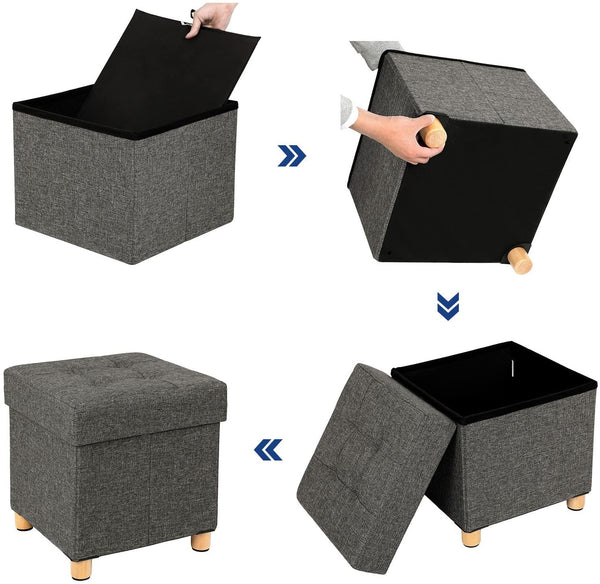 Bænk med opbevaring, mørk grå bænk Vasagle 