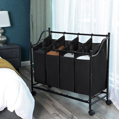 Mario vasketøjskurv på hjul - Sort