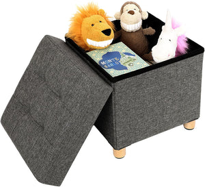 Bænk med opbevaring, mørk grå bænk Vasagle 