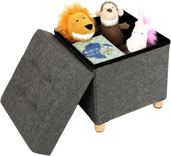 Bænk med opbevaring, mørk grå bænk Vasagle 