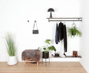 RAW58 Liam bøjlestang i sort med hylde Ophæng RAW58